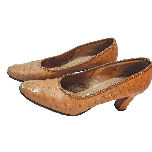 Vintage Deliso, Ostrich Leather Women's Shoes, Custom Sizing - Collectible - Picture 1 of 8